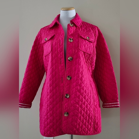 Chico's Jackets & Blazers - Chico's Fuchsia Quilted Jacket